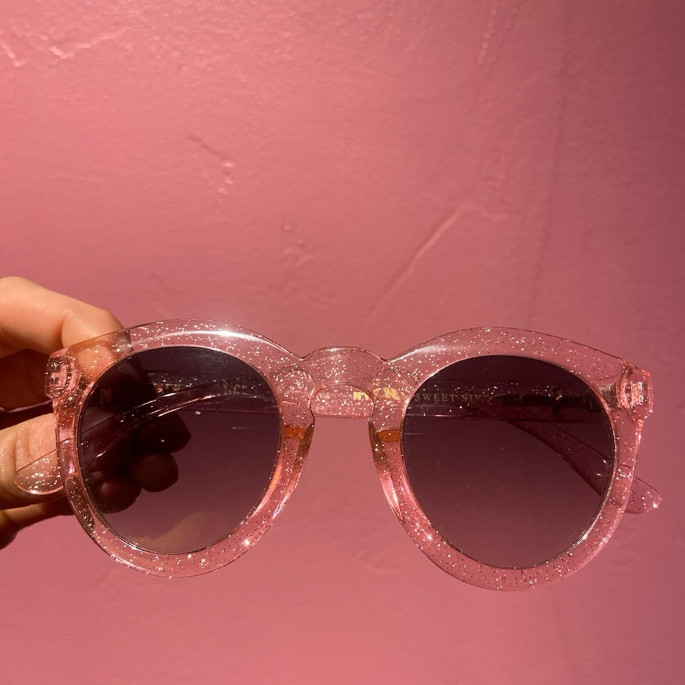 Crap Eyewear Nylon Magazine Sweet Sixteen Pink Sparkle Sunglasses w/ OG case